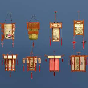 中式吊灯3D模型下载